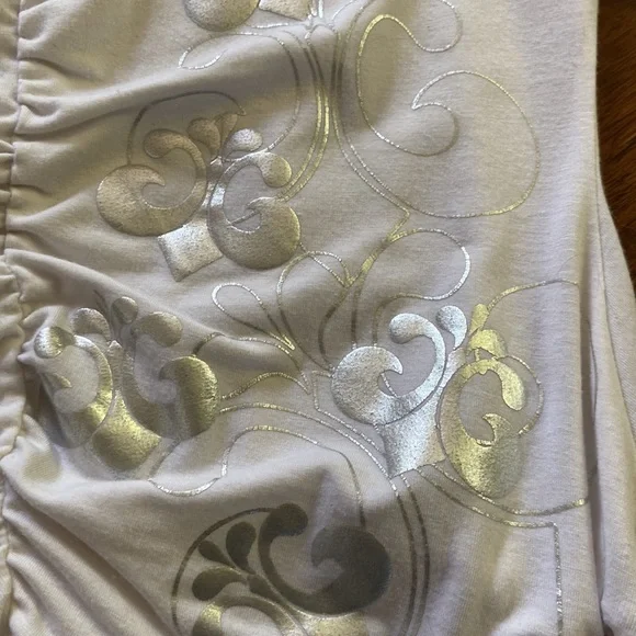 Beautiful drop waist sheer white dress in size L - Picture 3 of 12